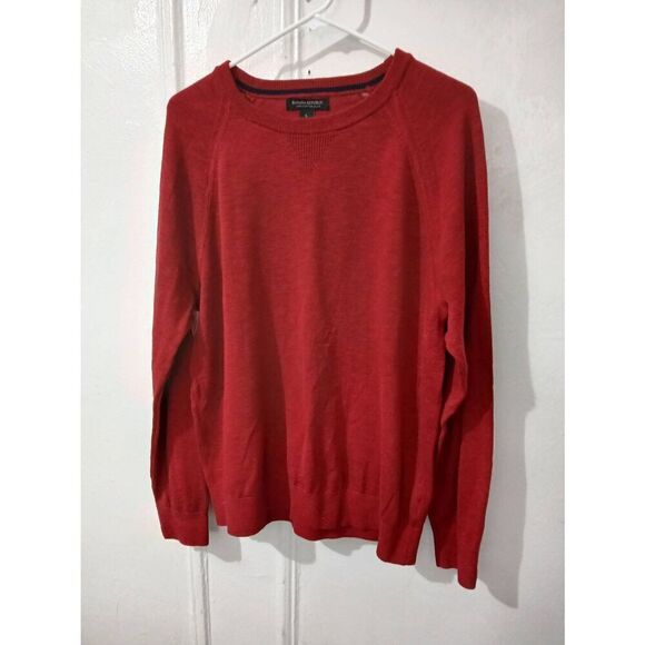 Banana republic mens large 100% SLUB COTTON staple capsule sweater dark red - Picture 2 of 8
